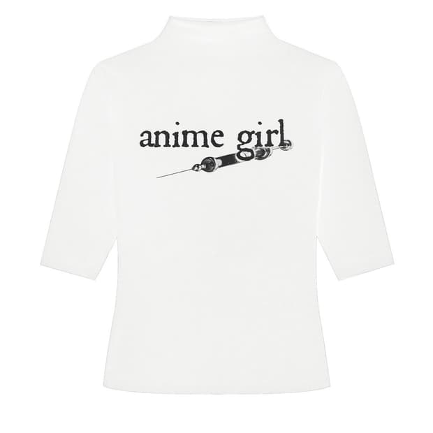 본네 Anime mock neck top (White)