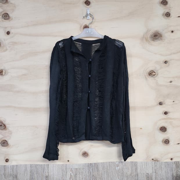 521) 여성 데미지 니트 가디건