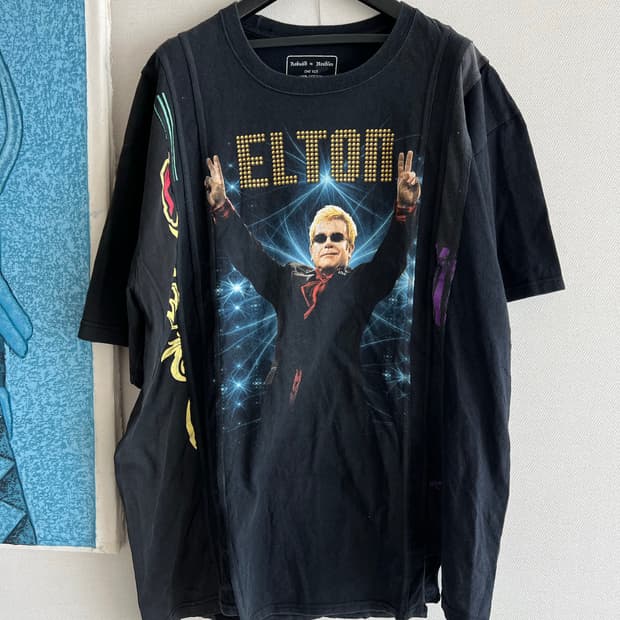 리빌드 바이 니들스 7컷 티셔츠 엘튼존 투어 티셔츠 밴드티