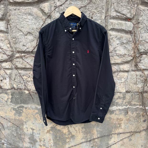 폴로 랄프로렌 빈티지 클래식 핏 면 셔츠 블랙 m