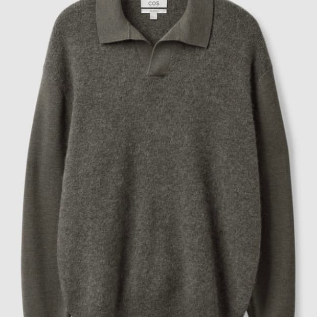 cos 오픈카라 모헤어 니트 그레이 S