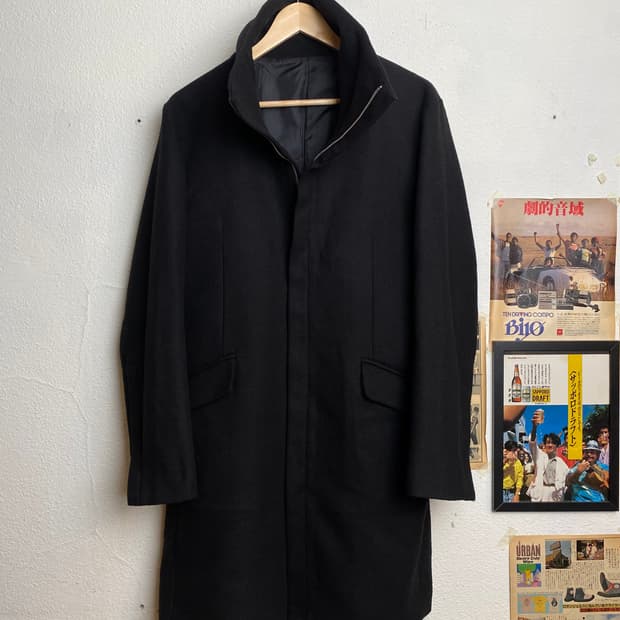 노아이디  지퍼 하이넥 코트