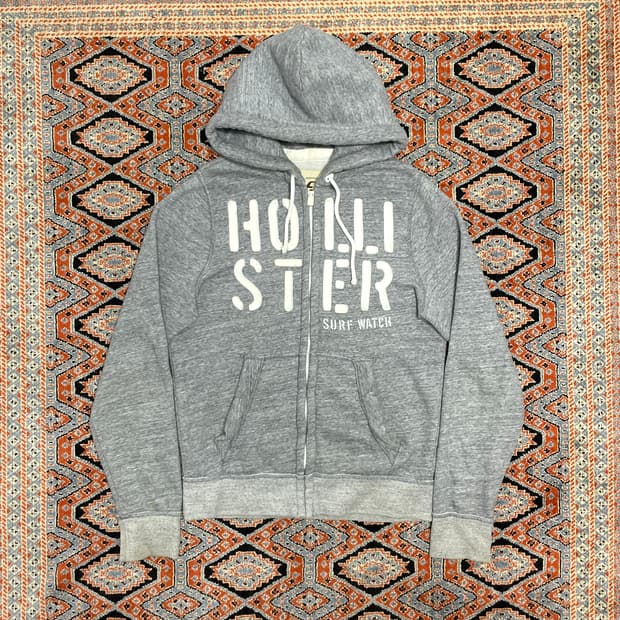 홀리스터 스펠로고 그레이 기모 후드집업 남성M