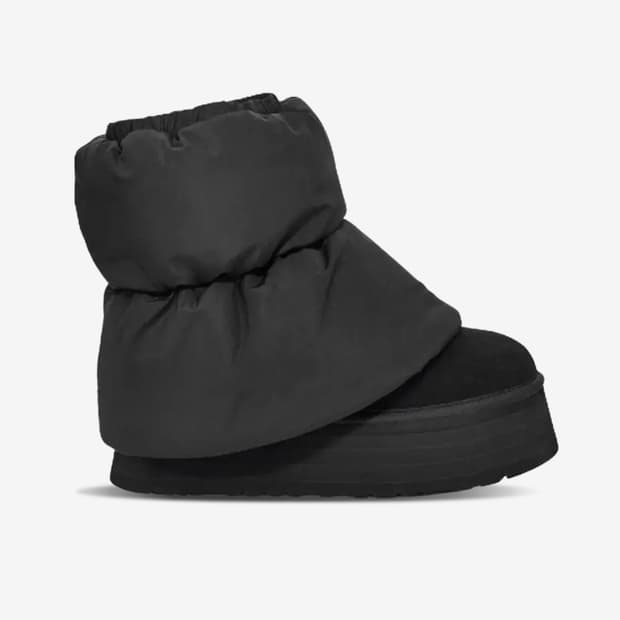 어그 미니 디퍼 푸퍼 플러쉬워머 부츠[블랙/JP23사이즈]