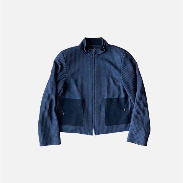 Half Neck Ribbed Blouson Jacket