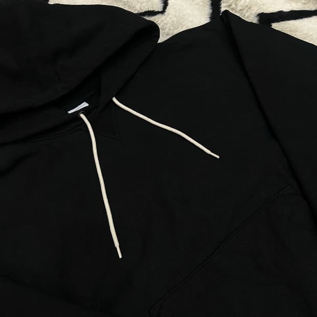 [L]아웃스탠딩 리버스위브 헤비 코튼 후드/블랙