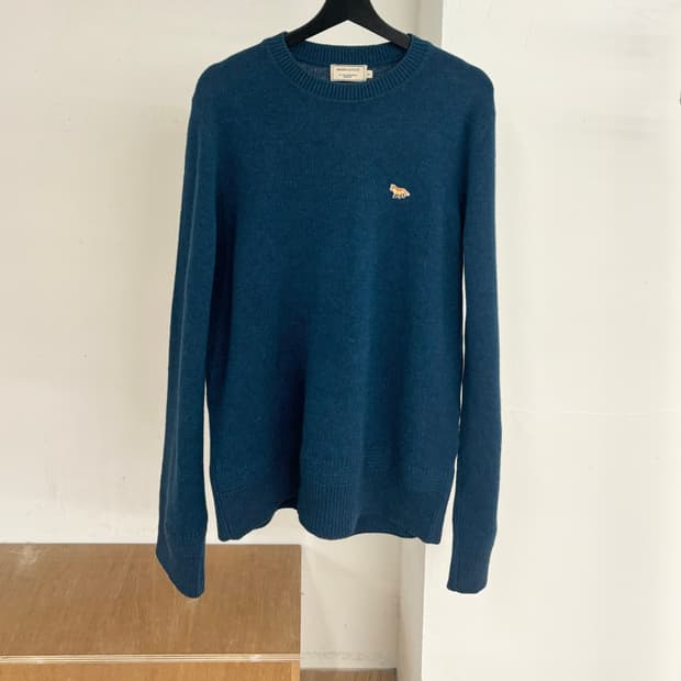 메종 키츠네 폭스 헤드 램스울 니트