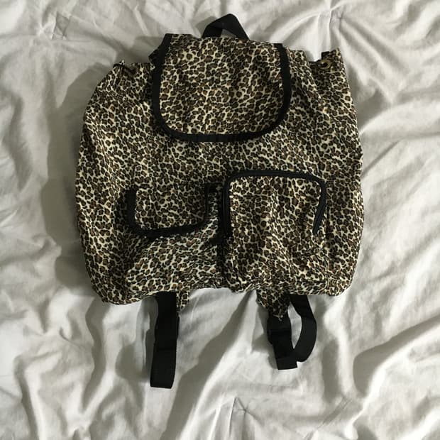 빈티지 호피 나일론 백팩