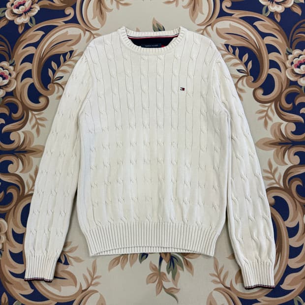 (S)타미힐피거 Tommy hilfiger 케이블 꽈배기니트(아이보리)