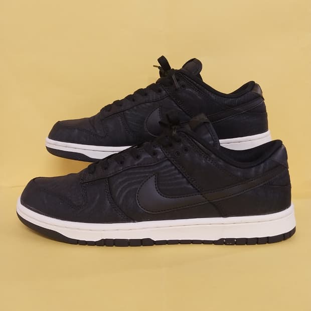 남성 나이키 덩크 로우 레트로 프리미엄 블랙 운동화 (280)