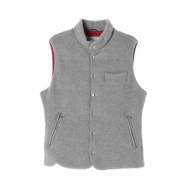 브루넬로쿠치넬리 니트 패딩 베스트 조끼 그레이
