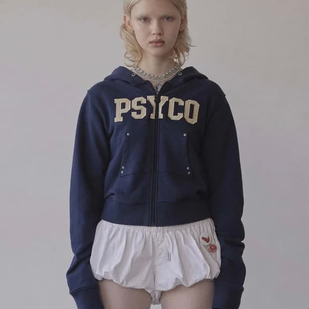 Cottage Zip-Up Hoodie Navy s psyco 후드집업