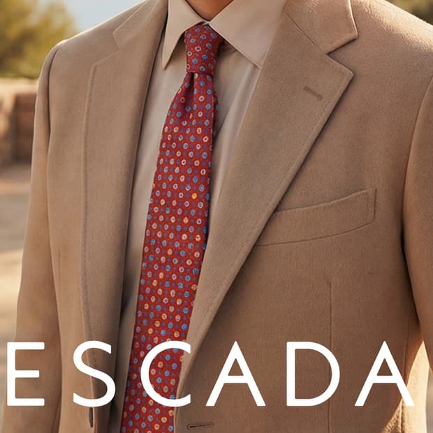 에스까다 실크 와인 도트 자수 넥타이 8.9cm S~A+등급 K2141