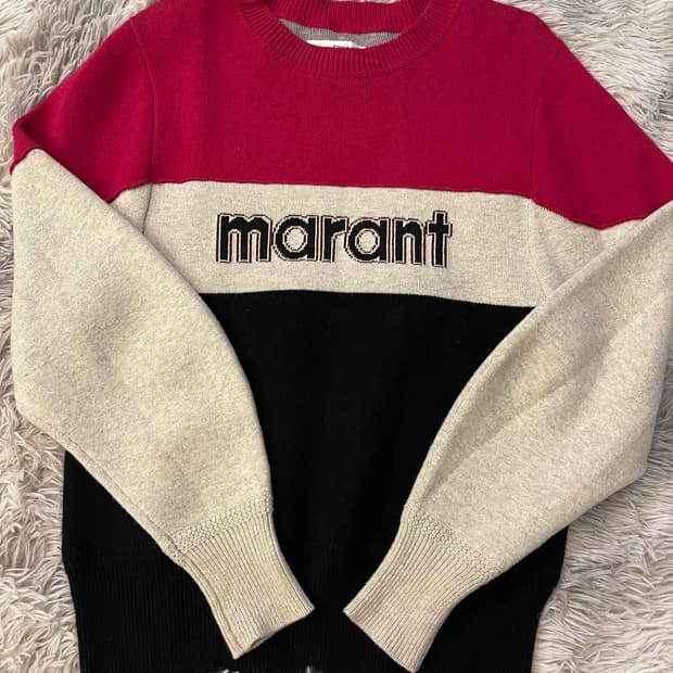 이자벨마랑 컬러블록 니트 스웨터