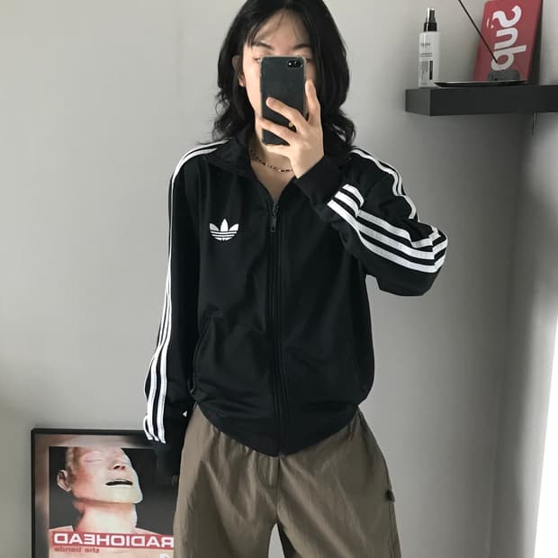 아디다스 파이어버드 블랙 트랙탑 져지