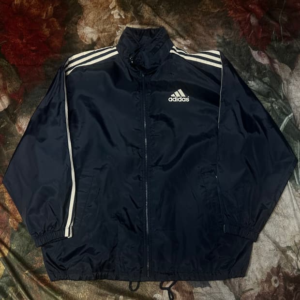 아디다스 올드스쿨 퍼포먼스 백로고 네이비바람막이 105