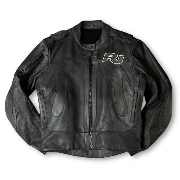 빈티지 RJ 바이커 레더 자켓 L