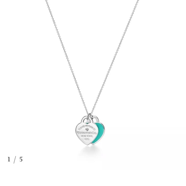 티파니 리턴 투 티파니 더블 하트 스몰 다이아 세팅 목걸이 