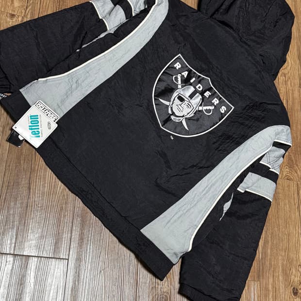  스타터 90s NFL 데드스탁 레이더스 오버핏 아노락 파카