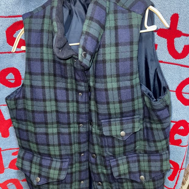 코엔 블랙워치 울 패딩베스트 coen 