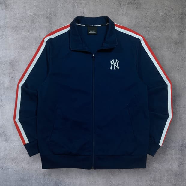 MLB 뉴욕양키스 스몰 로고 사이드 라인 네이비 트랙탑 져지