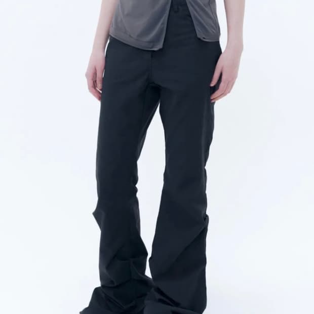 미세키서울 Cotton shirring bootscut pants BLA
