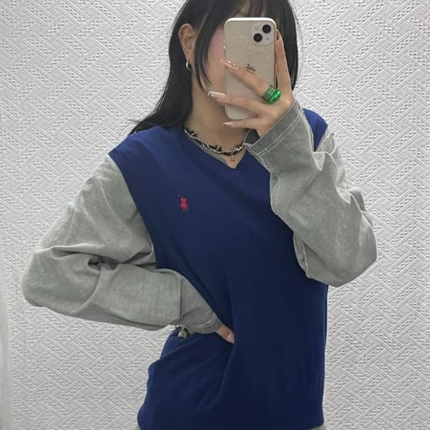 폴로 랄프로렌 모던시크 피마코튼 브이넥 니트 조끼 M C08171