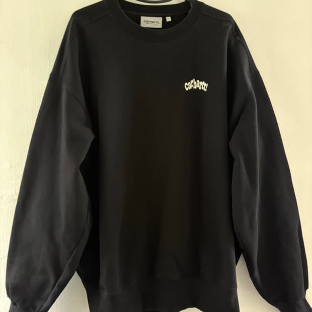 Carhartt WIP 하트 로고 블랙 맨투맨 L