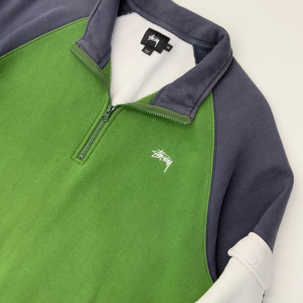 Stussy 스투시 배색 반집업 맨투맨
