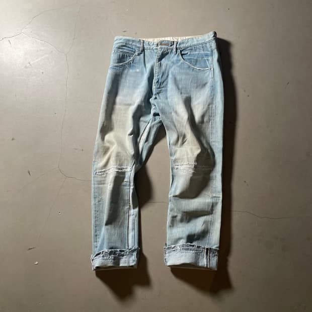 Japan Brand Distressed Washed Denim