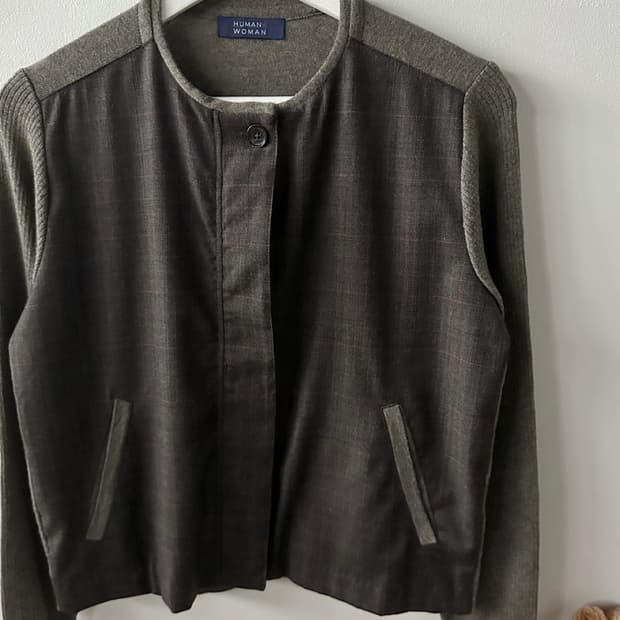 Human Woman 울 니트 집업