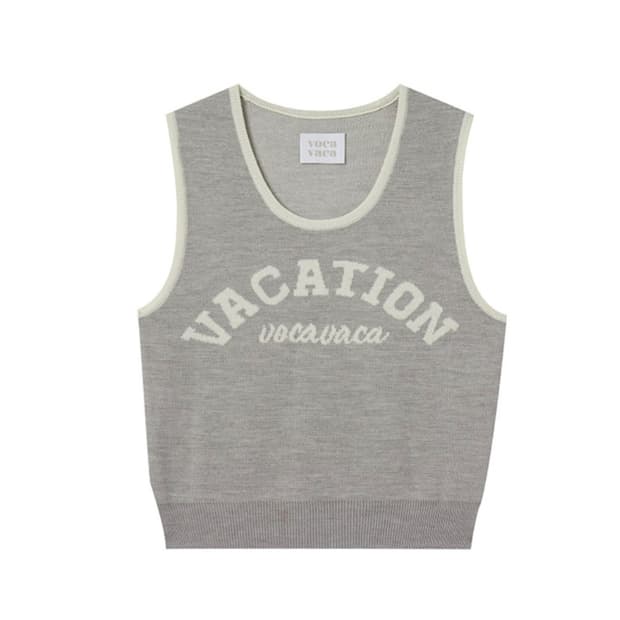 보카바카 VOCAVACA 울 니트 베스트 아이보리 그레이