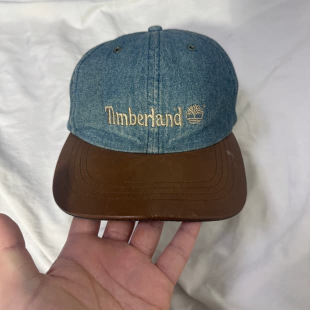 팀버랜드 데님 레더 볼캡