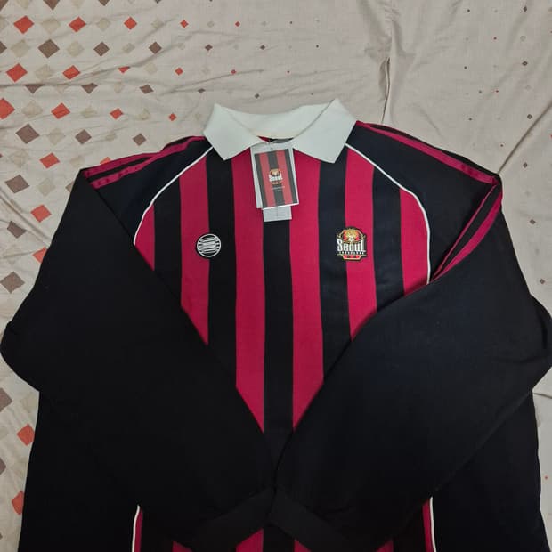 (새상품) fc서울X언더마이카 스트라이프 롱슬리브 피케 티셔츠