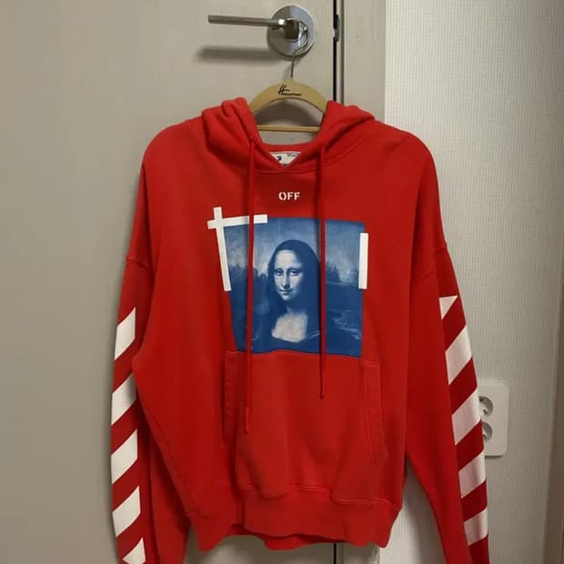오프화이트 레드 후드 s