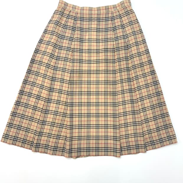 Burberry 버버리 노바체크 플리츠 미디 스커트