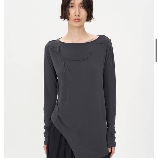 인사일런스우먼 트위스트 드레이핑 롱슬리브 차콜