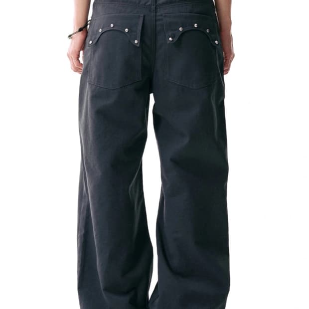 [3] 아캄 멀티 스터드 코튼 팬츠 그레이