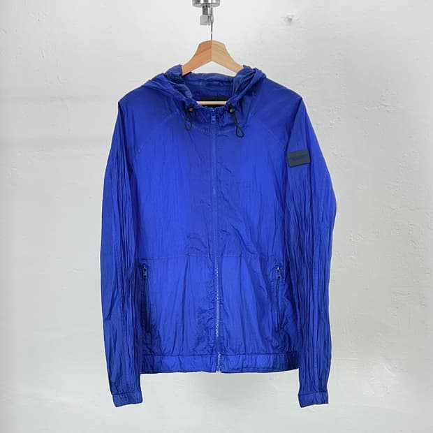아르마니 익스체인지 로얄 블루 나일론 라이트 웨이트 후디 윈드 자켓