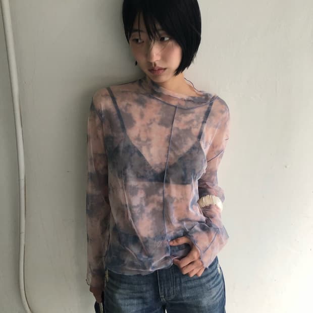 tie-dye mesh top
