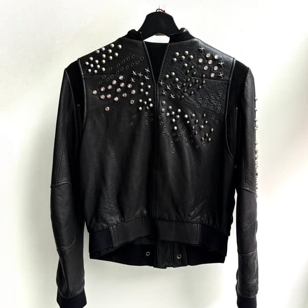 [Silver Stud Leather Jacket] 실버스터드 레더자