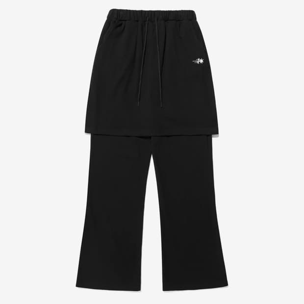 LOGO SWEAT LAYERED PANTS_BLACK(NG2DFUPA9