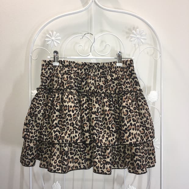 jpn vintage leopard frill cancan skirt