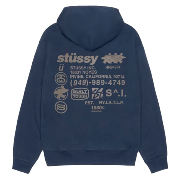 스투시 DNA 후드집업 네이비 L
