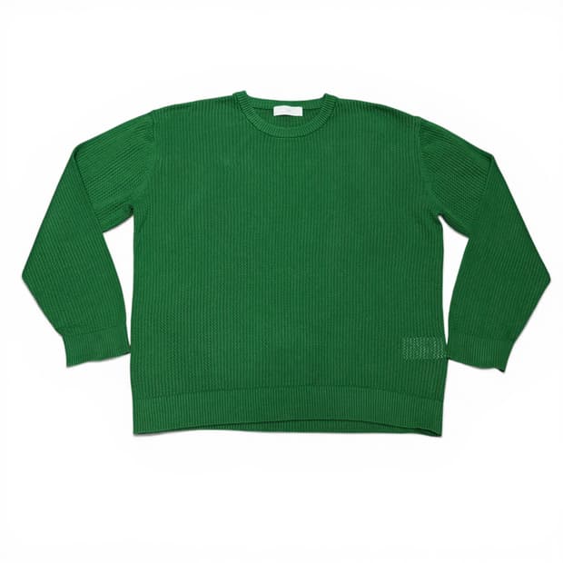 XL 미나브 MINAV 그린 시스루 그물 니트