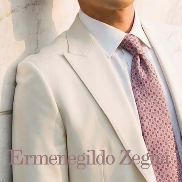 에르메네질도 제냐 자카드 패턴 넥타이 8.7cm S~A+등급 K2534
