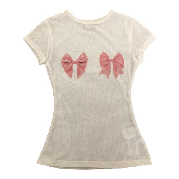 sculptor bow bow baby tee white 