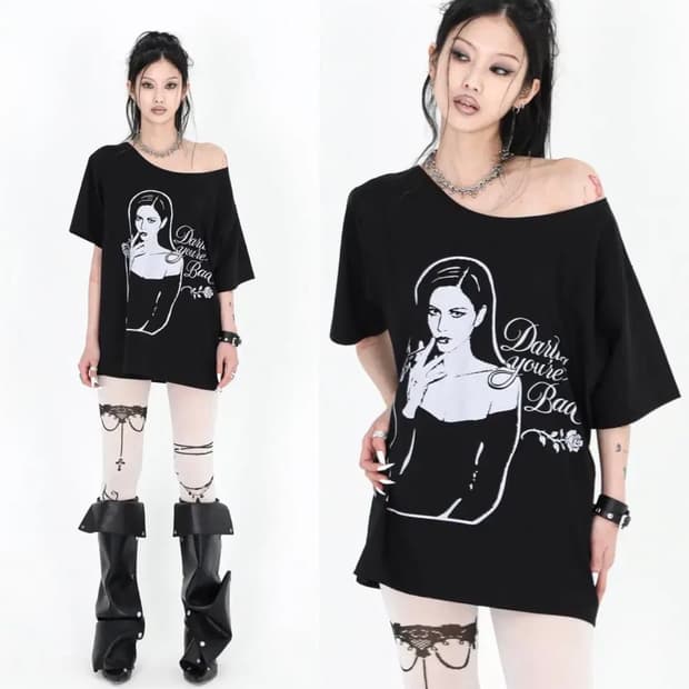 달링유어배드 SMOKING ROSE TEE 