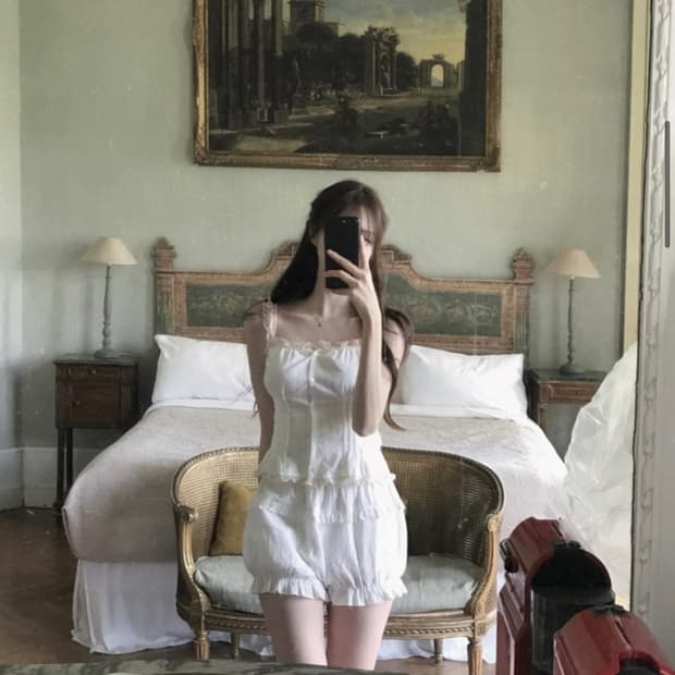 [라벨르블랑] 멜르 핀턱  슬리브리스 + 파자마 팬츠