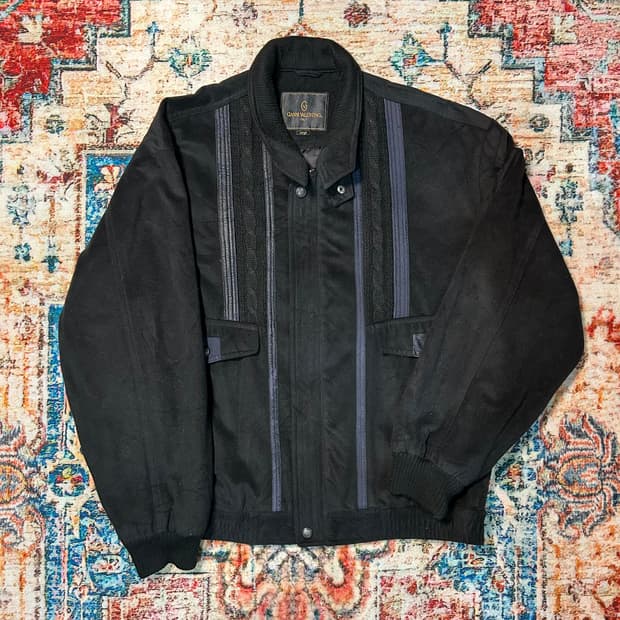 [L] 지아니 발렌티노 케이블 니트 포인트 블루종 자켓